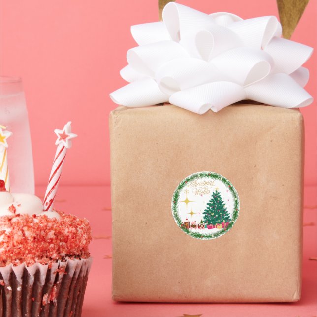 Adesivo Redondo Feliz Natal (Festa)