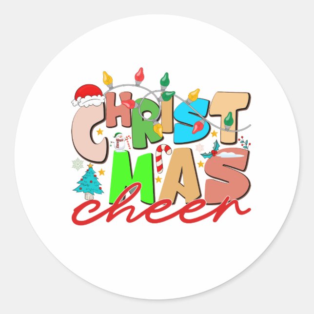 Adesivo Redondo Feliz Natal (Frente)