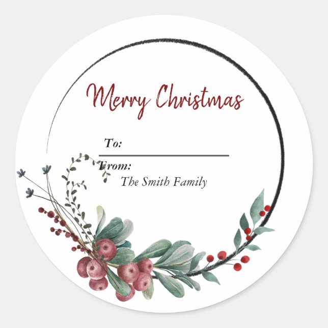 Adesivo Redondo Feliz Natal (Frente)