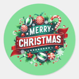 Adesivo Redondo Feliz Natal