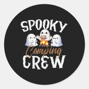 Adesivo Redondo Feliz Natal 2024, Camping Crew Halloween Campfire