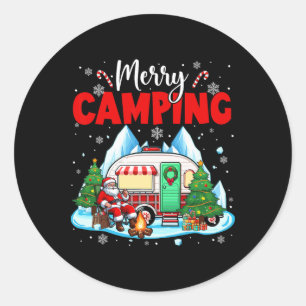 Adesivo Redondo Feliz Natal Acampamento Papai Noel Fora Esportes P