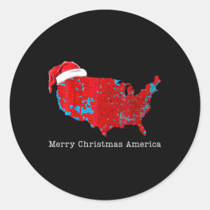 Adesivo Redondo Feliz Natal América Donald Trump Coveragexmas