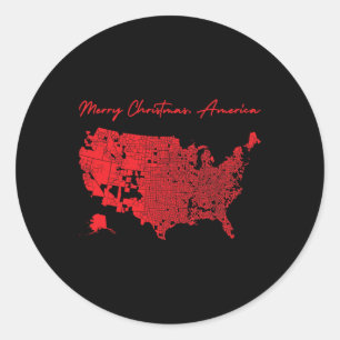 Adesivo Redondo Feliz Natal América Donald Trump Melhor Cobertura
