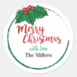Adesivo Redondo Feliz Natal Amoras Personalizadas 