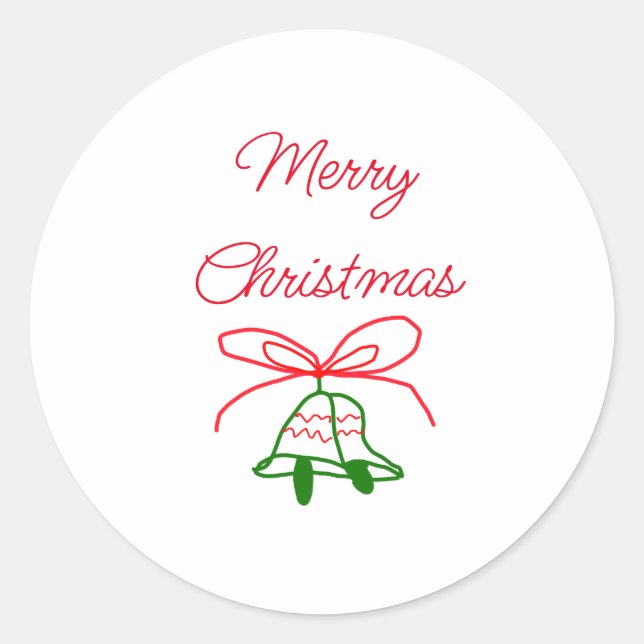 Adesivo Redondo Feliz Natal arco verde-jingle na moda (Frente)