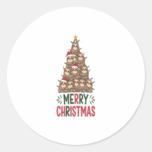 Adesivo Redondo Feliz Natal Árvore da Lama