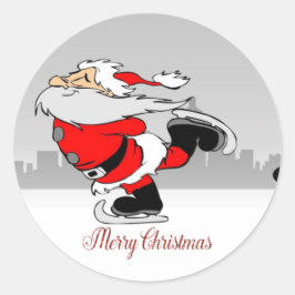 Adesivo Redondo Feliz Natal,Bonito Papai Noel Branco