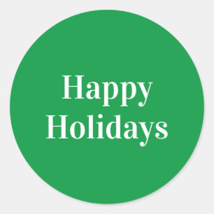 Adesivo Redondo "Feliz Natal", branco verde