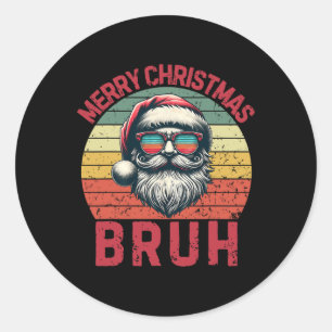 Adesivo Redondo Feliz Natal Bruh Papais noeis Legal Rapazes Crianç