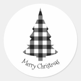 Adesivo Redondo Feliz Natal Buffalo Xadrez Russo Natal