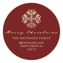 Feliz Natal Burgundy Dourado RSVP Flocos de Neve