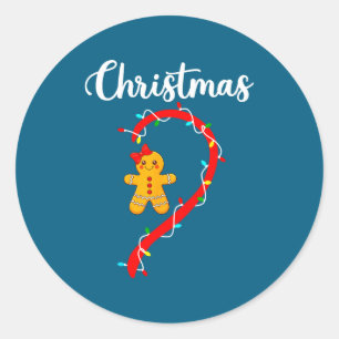 Adesivo Redondo Feliz Natal Casais de Biscoito de Natal Pijamas M