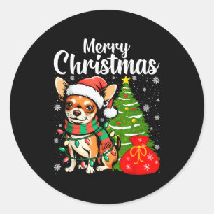 Adesivo Redondo Feliz Natal Chihuahua