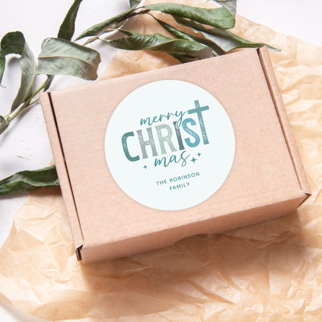 Adesivo Redondo Feliz Natal Christian Boho (Criador carregado)