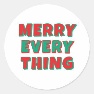 Adesivo Redondo Feliz Natal Clássico Único Minimalista Simples