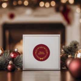 Adesivo Redondo Feliz Natal Clássico Vermelho Nórdico de Férias