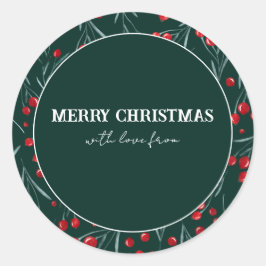 Adesivo Redondo Feliz Natal com amor de...