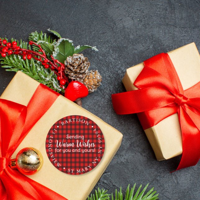 Adesivo Redondo Feliz Natal, companhia de desejos calorosos market (Criador carregado)