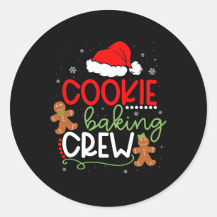 Adesivo Redondo Feliz Natal Cookie Baking Crew Ginger Papais noeis