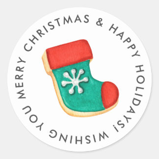 Adesivo Redondo Feliz Natal - Cookie Personalizado
