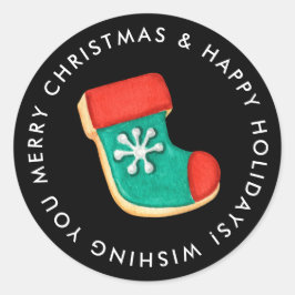 Adesivo Redondo Feliz Natal - Cookie Personalizado