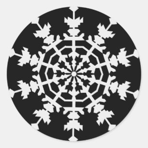 Adesivo Redondo Feliz Natal - Cristal de Gelo - Flaque de Neve