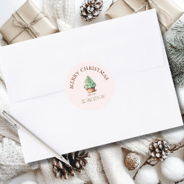 Adesivo Redondo Feliz Natal! Cupcake-Árvore de Natal