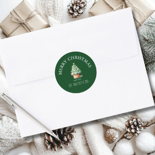 Adesivo Redondo Feliz Natal! Cupcake-Árvore de Natal