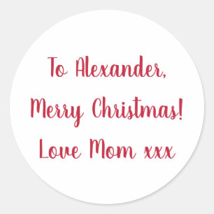 Adesivo Redondo Feliz Natal da mamãe Red e White.