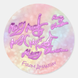 Adesivo Redondo Feliz Natal Da Terapia Holográfica