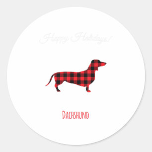 Adesivo Redondo Feliz Natal Dachshund Motif - Bonito