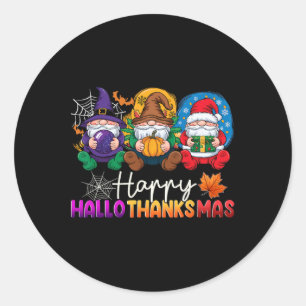 Adesivo Redondo Feliz Natal de Ação de Graças de Halloween HalloOb