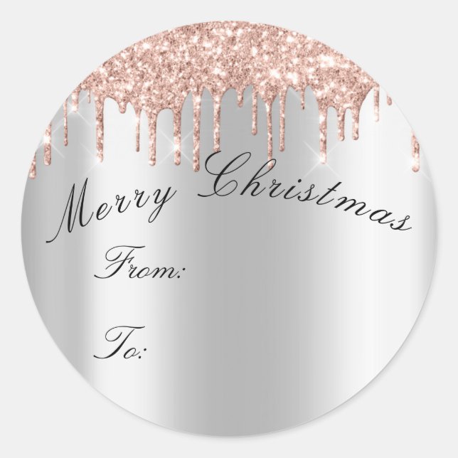 Adesivo Redondo Feliz Natal De Férias A Férias Gama Cinza (Frente)