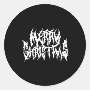 Adesivo Redondo Feliz Natal. Death Metal