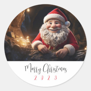 Adesivo Redondo Feliz Natal: Desembrulhem a poupança! 🎁 Festivo