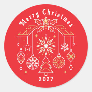 Adesivo Redondo Feliz Natal design 2027