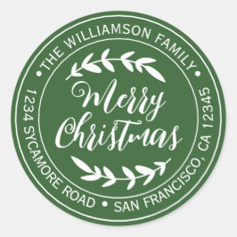 Adesivo Redondo Feliz Natal Devolução Verde