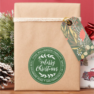Adesivo Redondo Feliz Natal Devolução Verde
