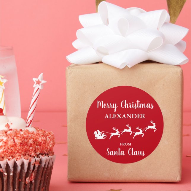 Adesivo Redondo Feliz Natal Do Pai Natal (Festa)