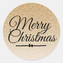 Feliz Natal Dourado Selo de Envelope Glitter