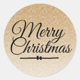 Adesivo Redondo Feliz Natal Dourado Selo de Envelope Glitter