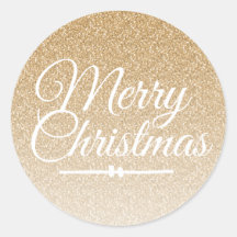 Feliz Natal Dourado Selo de Envelope Glitter