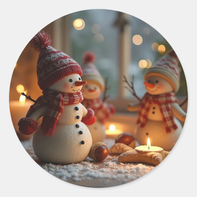 Adesivo Redondo Feliz Natal e bonitinho bonitão (Frente)