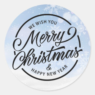Adesivo Redondo Feliz Natal e Feliz ano novo
