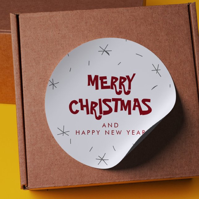 Adesivo Redondo Feliz Natal e Felizes anos novos (Criador carregado)