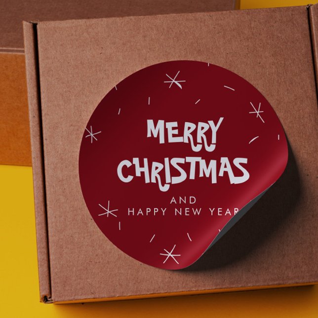 Adesivo Redondo Feliz Natal e Felizes anos novos (Criador carregado)