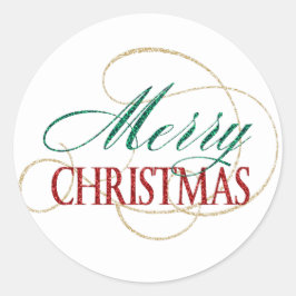 Adesivo Redondo Feliz Natal Elegante - Script de Férias Modernas