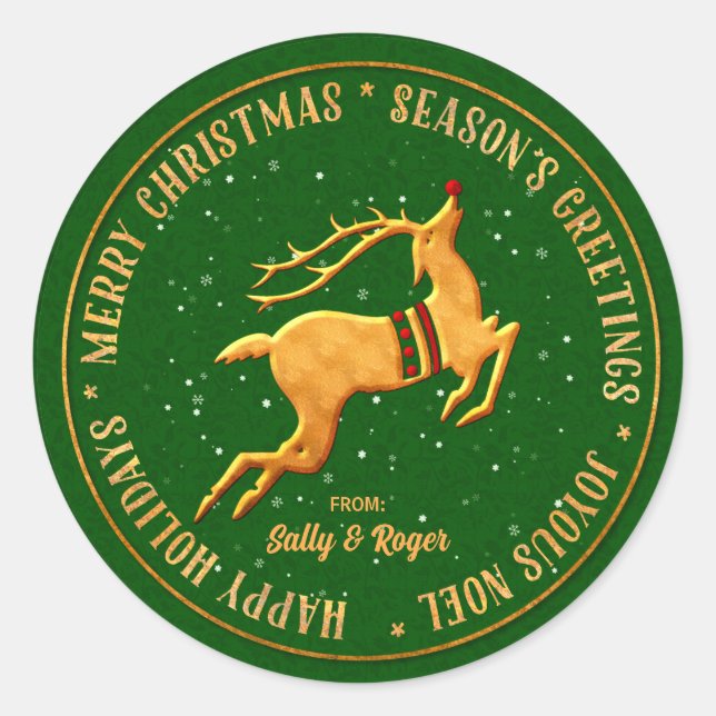 Adesivo Redondo Feliz Natal em multi línguas (Frente)