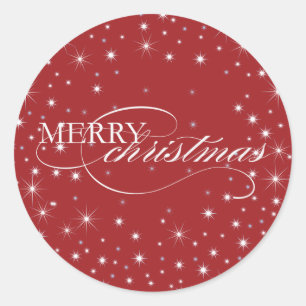 Adesivo Redondo Feliz Natal - estrelas - etiqueta, selo